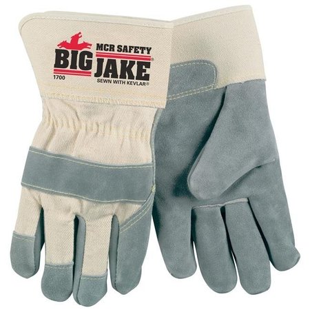 Mcr Safety MCR Safety MCR1700L Big Jake Premium A Plus Side Leather Palm Work Gloves with 2.75 in. Cuff; Large MCR1700L